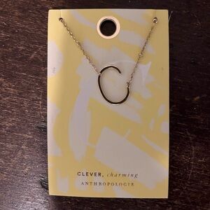 Anthropologie initial necklace “C”